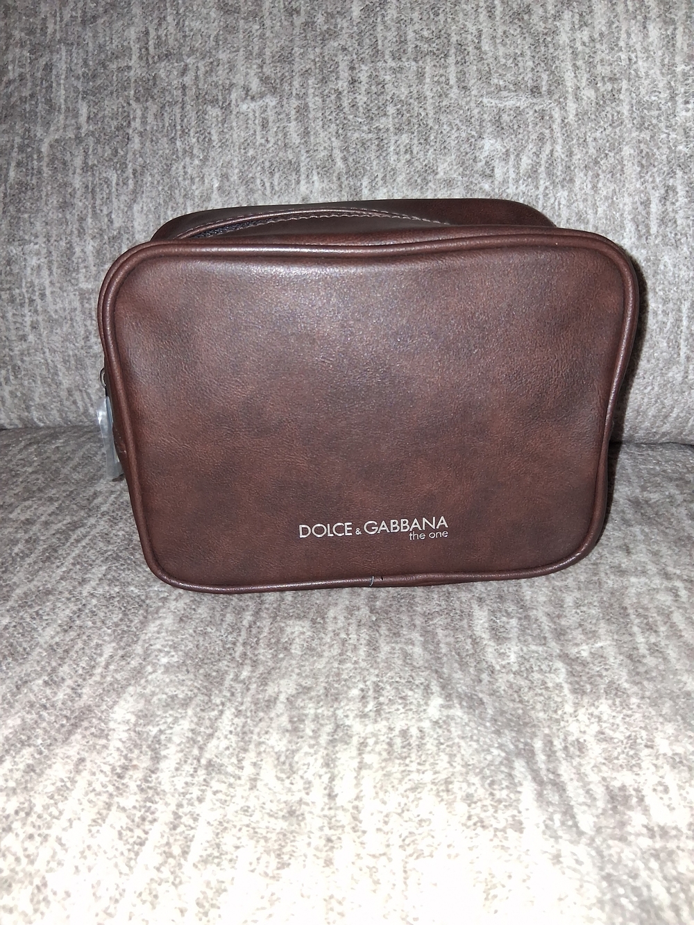 Dolce & Gabbana Brown Leather Men's Toiletry Bag